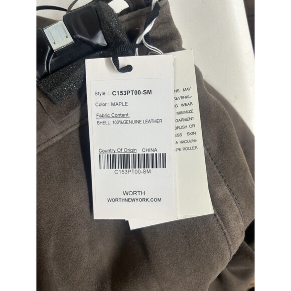 Worth New York Maple 100% Genuine Leather Pants Sz Small New with Tags - Picture 6 of 6